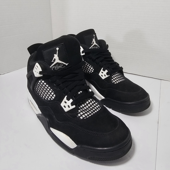 Air Jordan 4 Retro White Thunder (GS) Black/White-Black FQ8213-001 Size 7Y - Picture 3 of 14